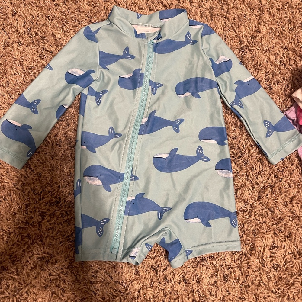 Whale Print Baby Swimsuit